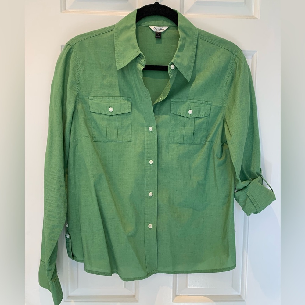 Old Navy green cotton blouse